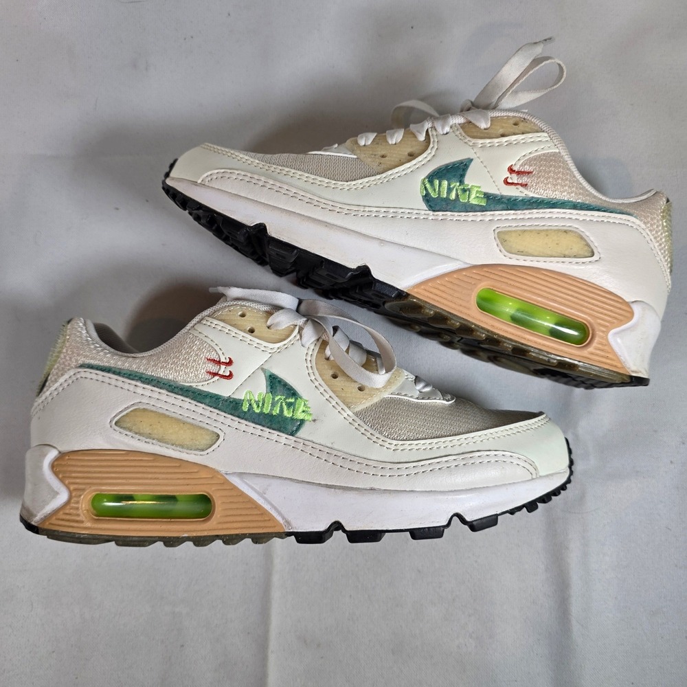 Nike Air Max 90 SE Wolens 7.5 Sun Club Sail White Neptune Green - Picture 1 of 7